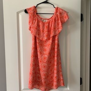 Michael Kors summer dress, orange & white pattern